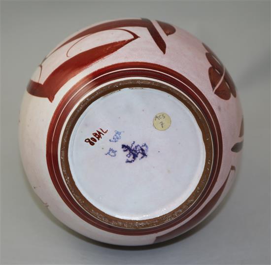 Alan Caiger-Smith MBE (born 1930). A large tin glaze lustre jug, 28cm